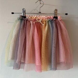 Girls muted rainbow tulle skirt 3-4t